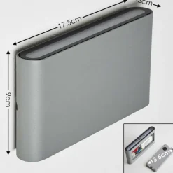 Applique murale d'extérieur Tinglev LED Gris, 2 lumières