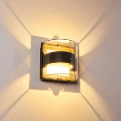 Applique murale d'extérieur Sauerbek LED Noir, 2 lumières