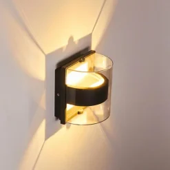 Applique murale d'extérieur Sauerbek LED Noir, 2 lumières