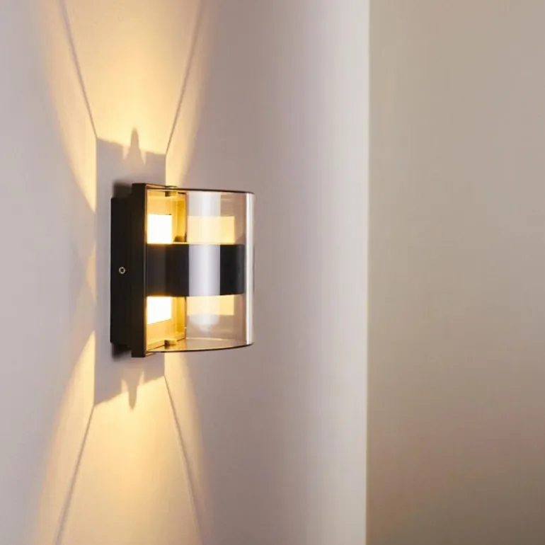 Applique murale d'extérieur Sauerbek LED Noir, 2 lumières