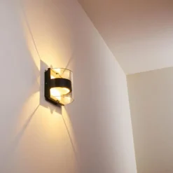 Applique murale d'extérieur Sauerbek LED Noir, 2 lumières