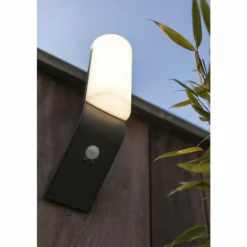 Applique murale d'extérieur Lutec BATI LED Anthracite, 1 lumière, Détecteur de mouvement