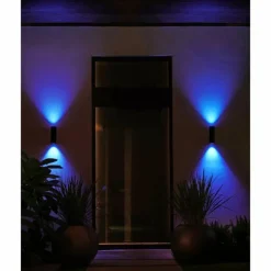 Applique murale d'extérieur Philips Hue Ambiance White & Color Appear LED Noir, 2 lumières, Changeur de couleurs