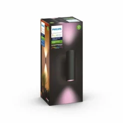 Applique murale d'extérieur Philips Hue Ambiance White & Color Appear LED Noir, 2 lumières, Changeur de couleurs