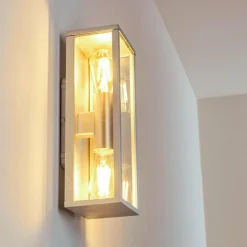 Applique murale d'extérieur Kiwalik Argenté, 2 lumières
