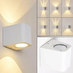 Applique murale d'extérieur Maputo LED Blanc, 2 lumières