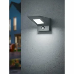 Applique murale d'extérieur Trio Nelson LED Anthracite, 1 lumière, Détecteur de mouvement