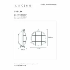 Applique murale d'extérieur Lucide DUDLEY Noir, 1 lumière