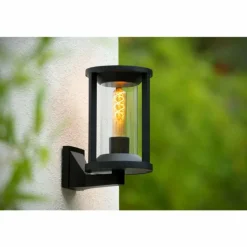 Applique murale d'extérieur Lucide CADIX Noir, 1 lumière