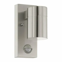 Applique murale d'extérieur Eglo RIGA LED Acier inoxydable, 1 lumière, Détecteur de mouvement