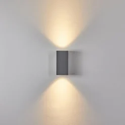 Applique murale d'extérieur Boda Gris, 2 lumières