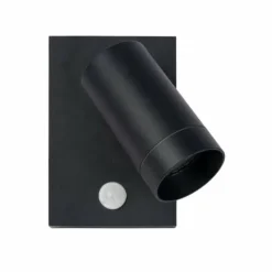 Applique murale d'extérieur Lucide TAYLOR Noir, 1 lumière, Détecteur de mouvement