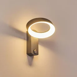 Applique murale d'extérieur Carinola LED Anthracite, 1 lumière, Détecteur de mouvement