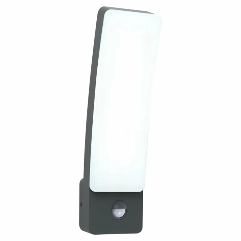 Applique murale d'extérieur Lutec KIRA LED Anthracite, 1 lumière, Détecteur de mouvement