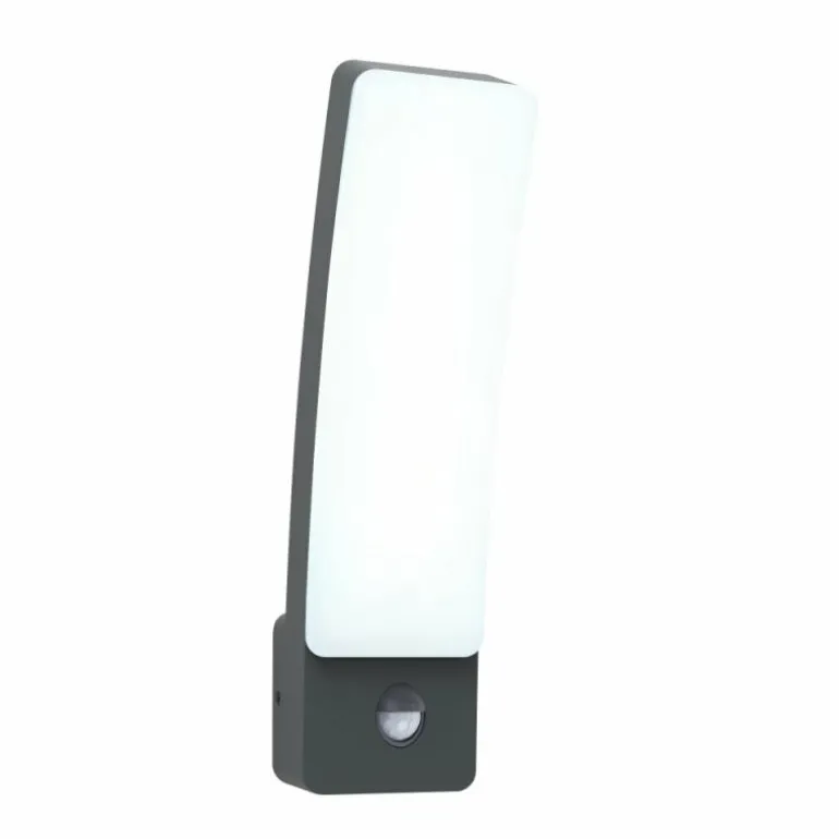 Applique murale d'extérieur Lutec KIRA LED Anthracite, 1 lumière, Détecteur de mouvement