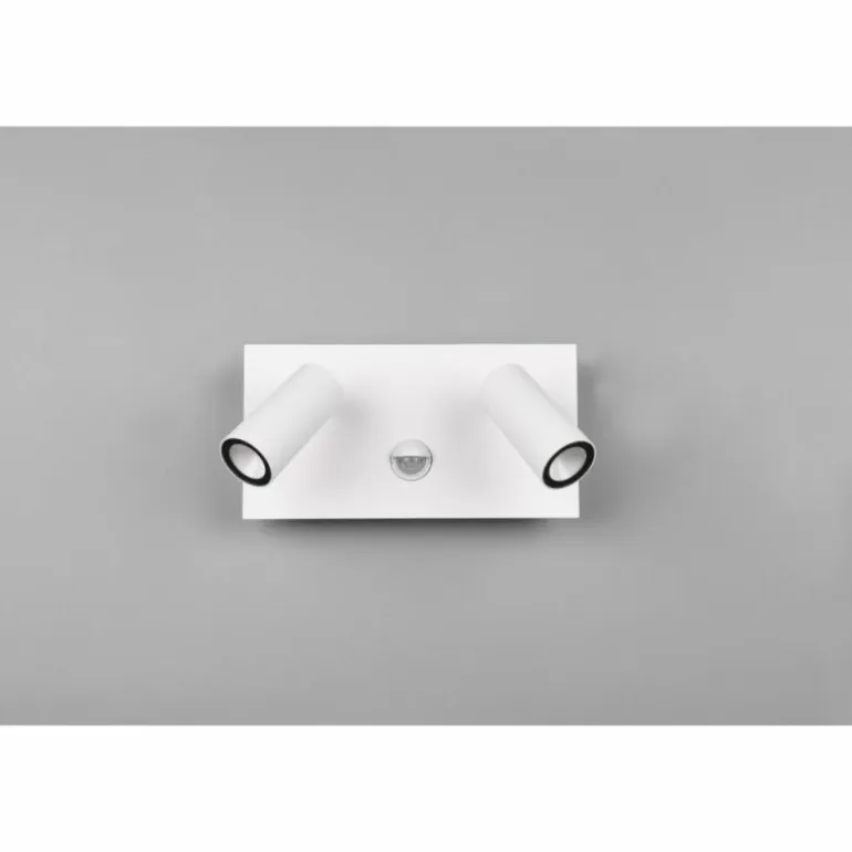 Applique murale d'extérieur Trio Tunga LED Blanc, 2 lumières, Détecteur de mouvement