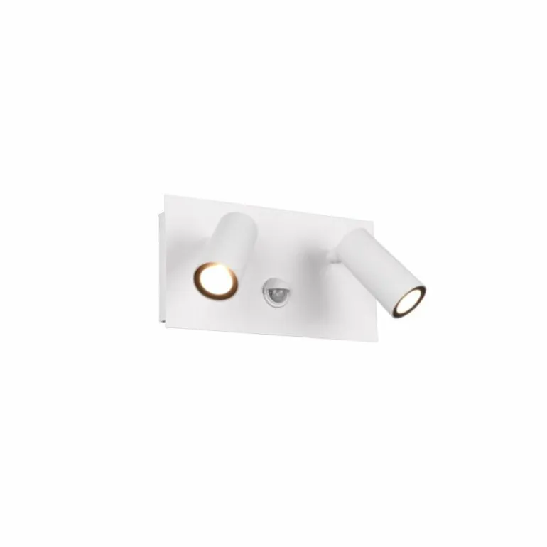 Applique murale d'extérieur Trio Tunga LED Blanc, 2 lumières, Détecteur de mouvement