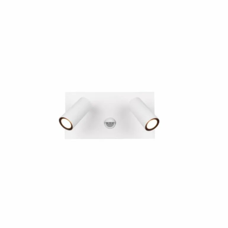 Applique murale d'extérieur Trio Tunga LED Blanc, 2 lumières, Détecteur de mouvement