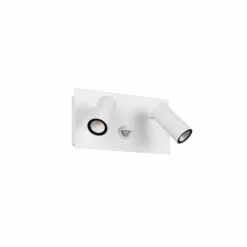 Applique murale d'extérieur Trio Tunga LED Blanc, 2 lumières, Détecteur de mouvement