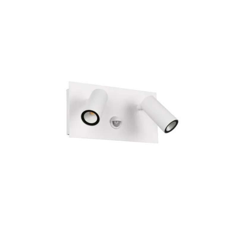 Applique murale d'extérieur Trio Tunga LED Blanc, 2 lumières, Détecteur de mouvement