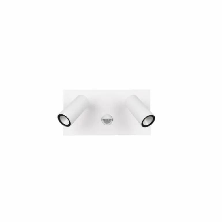 Applique murale d'extérieur Trio Tunga LED Blanc, 2 lumières, Détecteur de mouvement