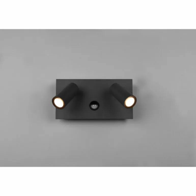Applique murale d'extérieur Trio Tunga LED Anthracite, 2 lumières, Détecteur de mouvement