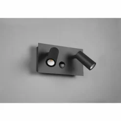 Applique murale d'extérieur Trio Tunga LED Anthracite, 2 lumières, Détecteur de mouvement