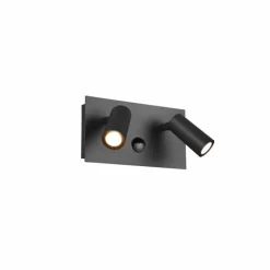Applique murale d'extérieur Trio Tunga LED Anthracite, 2 lumières, Détecteur de mouvement