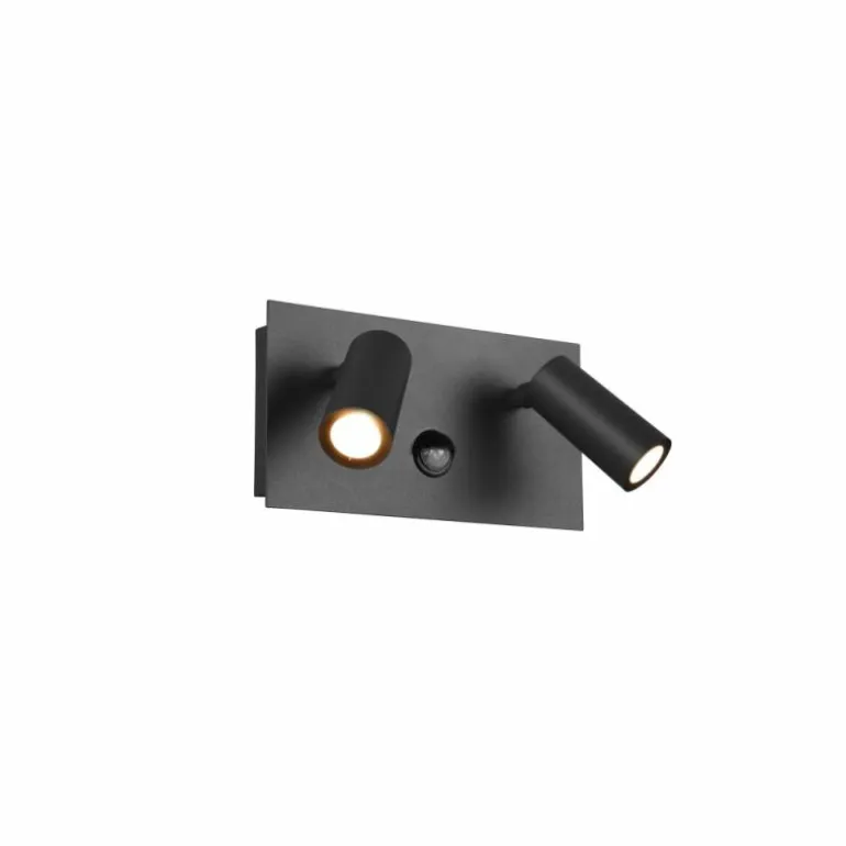 Applique murale d'extérieur Trio Tunga LED Anthracite, 2 lumières, Détecteur de mouvement