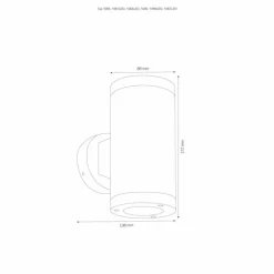 Applique murale d'extérieur LCD 1067LED Argenté, 2 lumières