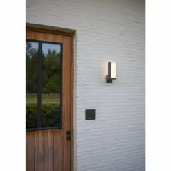 Applique murale d'extérieur Lutec CUBA LED Anthracite, 1 lumière, Détecteur de mouvement