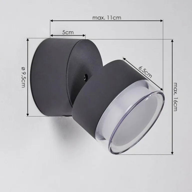 Applique murale d'extérieur Papagayos LED Anthracite, 1 lumière, Changeur de couleurs