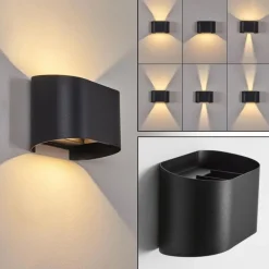 Applique murale d'extérieur Everton LED Noir, 2 lumières