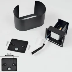 Applique murale d'extérieur Everton LED Noir, 2 lumières