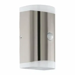 Applique murale d'extérieur Eglo CARPINERA LED Acier inoxydable, 2 lumières, Détecteur de mouvement