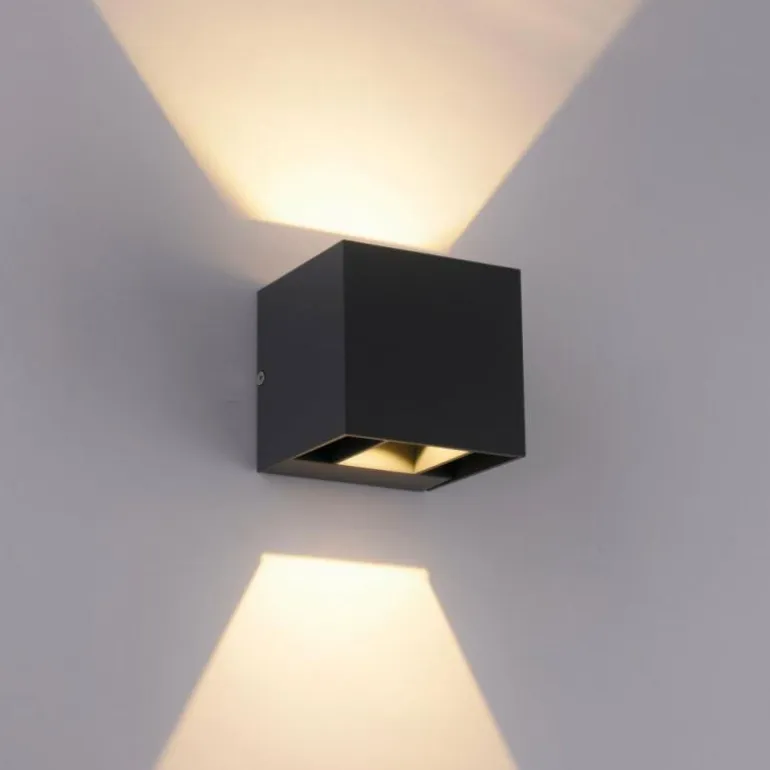 Applique murale d'extérieur Paul-Neuhaus BLOCK LED Anthracite, 2 lumières