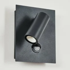 Applique murale d'extérieur Saeter LED Noir, 1 lumière, Détecteur de mouvement