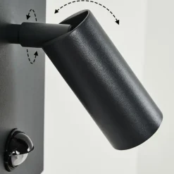 Applique murale d'extérieur Saeter LED Noir, 1 lumière, Détecteur de mouvement
