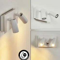 Applique murale d'extérieur Saeter LED Blanc, 2 lumières, Détecteur de mouvement
