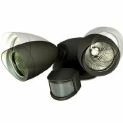 Applique murale d'extérieur Lutec SHRIMP LED Noir, 2 lumières, Détecteur de mouvement