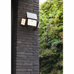 Applique murale d'extérieur Lutec TUDA LED Noir, 1 lumière, Détecteur de mouvement