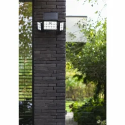 Applique murale d'extérieur Lutec TUDA LED Noir, 1 lumière, Détecteur de mouvement