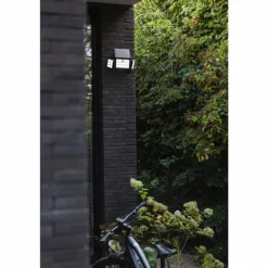 Applique murale d'extérieur Lutec TUDA LED Noir, 1 lumière, Détecteur de mouvement