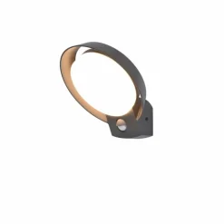 Applique murale d'extérieur Lutec POLO LED Anthracite, 1 lumière, Détecteur de mouvement