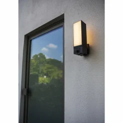 Applique murale d'extérieur Lutec CUBA LED Anthracite, 1 lumière, Détecteur de mouvement