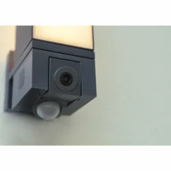 Applique murale d'extérieur Lutec CUBA LED Anthracite, 1 lumière, Détecteur de mouvement
