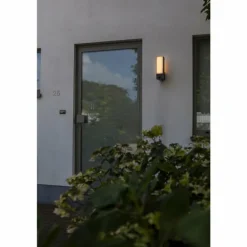 Applique murale d'extérieur Lutec CUBA LED Anthracite, 1 lumière, Détecteur de mouvement