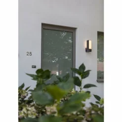 Applique murale d'extérieur Lutec CUBA LED Anthracite, 1 lumière, Détecteur de mouvement