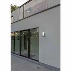 Applique murale d'extérieur Lutec ELARA LED Acier inoxydable, 1 lumière, Détecteur de mouvement