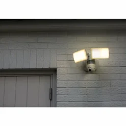 Applique murale d'extérieur Lutec LIBRA LED Blanc, 1 lumière, Détecteur de mouvement